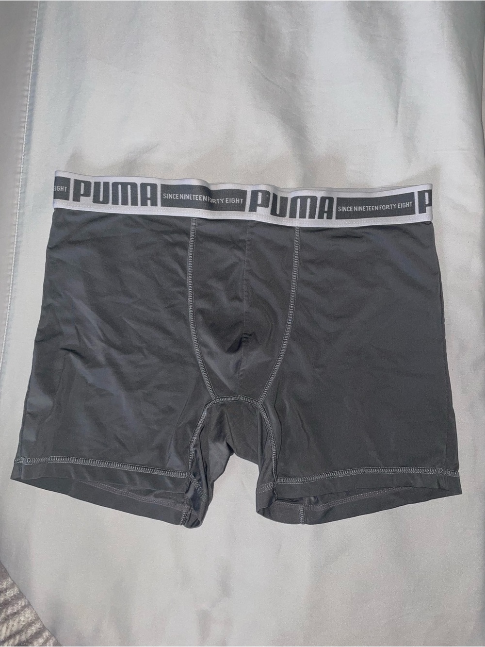 Puma Gray Men's Boxer Briefs with Logo Waistband